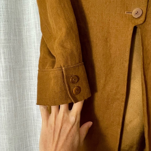 VINTAGE Jones New York LINEN Collarless Blazer Women Size 4 - Picture 4 of 8